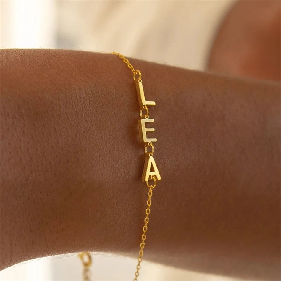 Personalized Stainless Steel Letter Bracelet