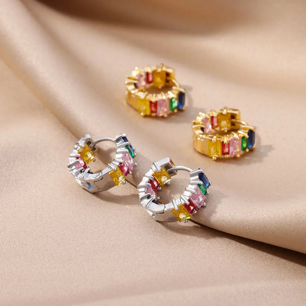 Pendientes de cristal arcoíris