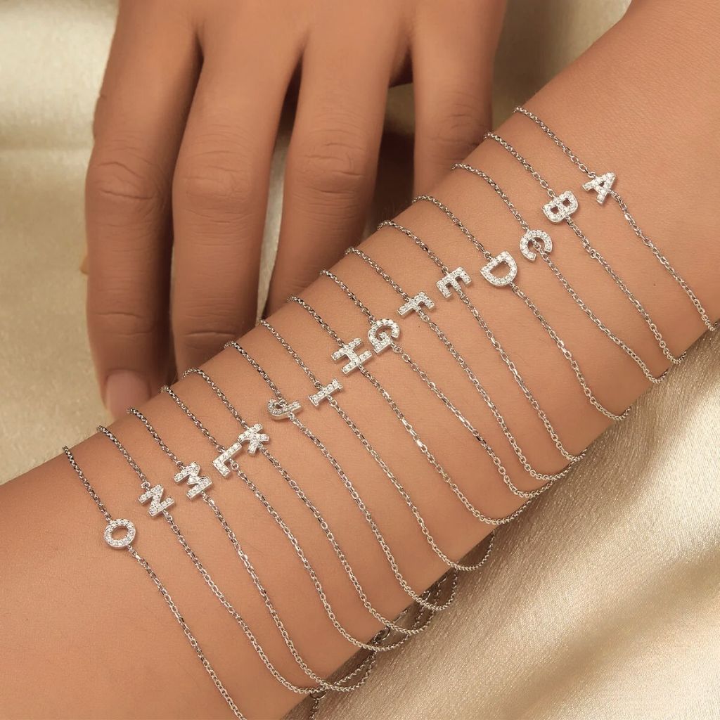 925 Sterling Silver Initial Letter Necklace