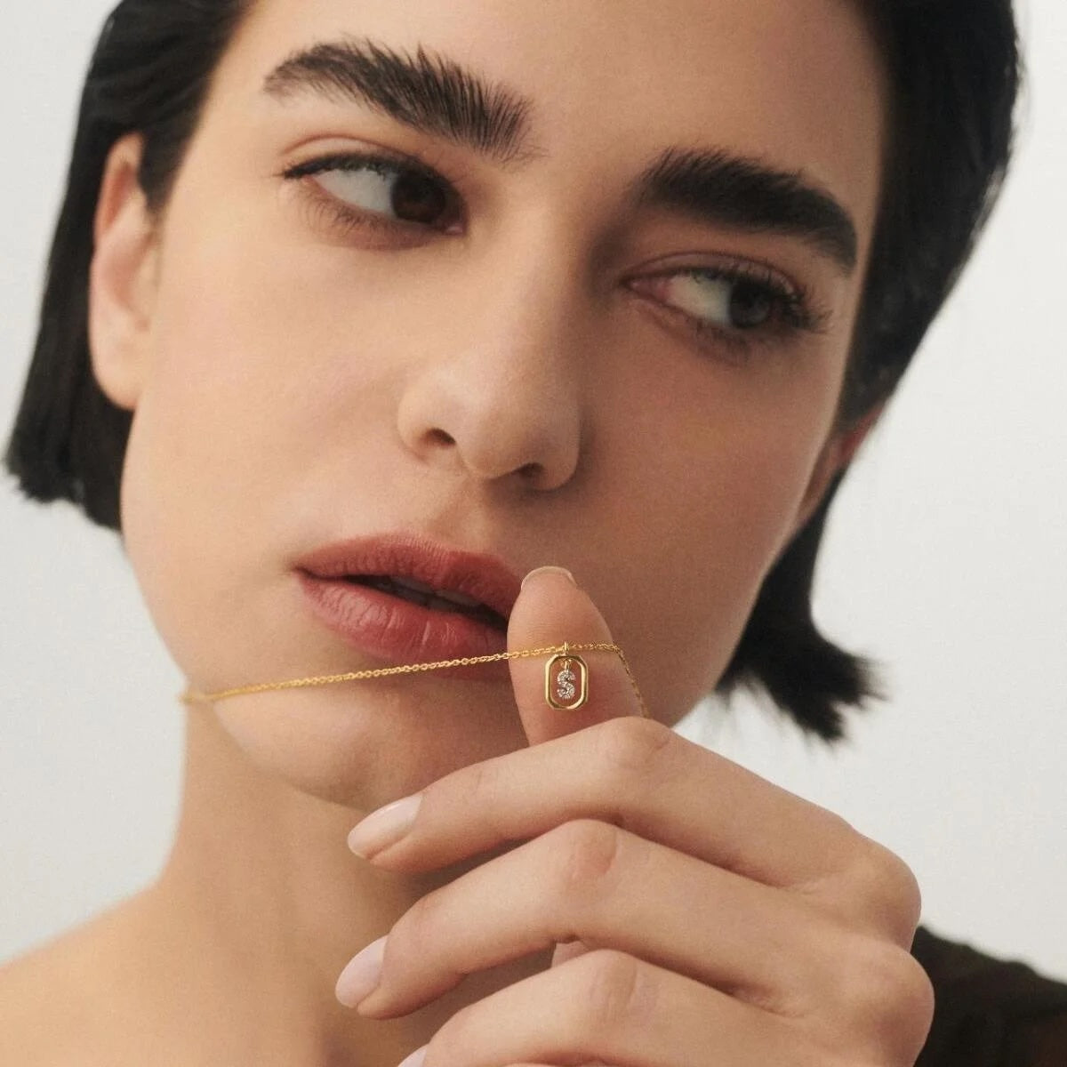 925 Sterling Silver Zircon Gold Plated Letter Initial Necklace