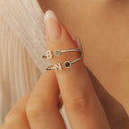 Custom Initial Ring with Birthstone