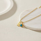 Personalized Initial & Stone Pendant