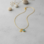 Personalized Initial & Stone Pendant