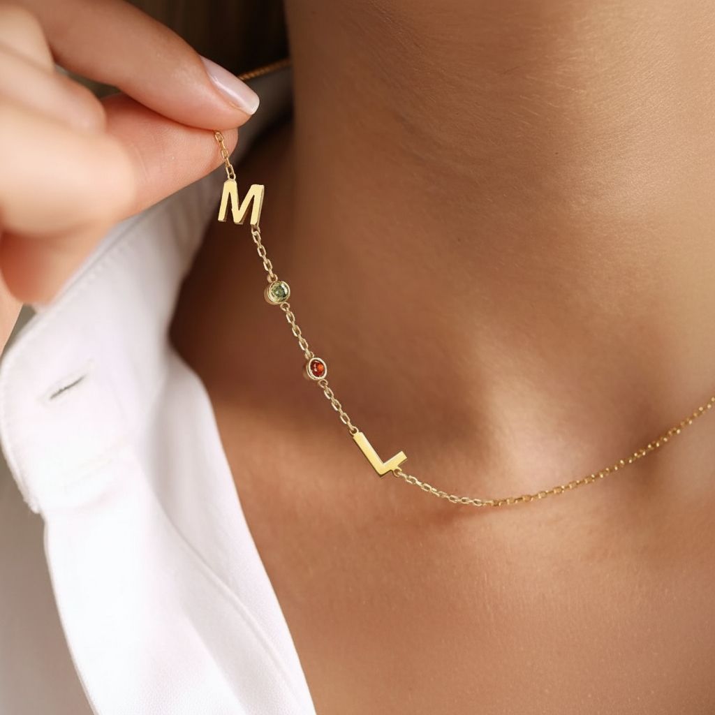 Birthstone Personalized Name Necklace