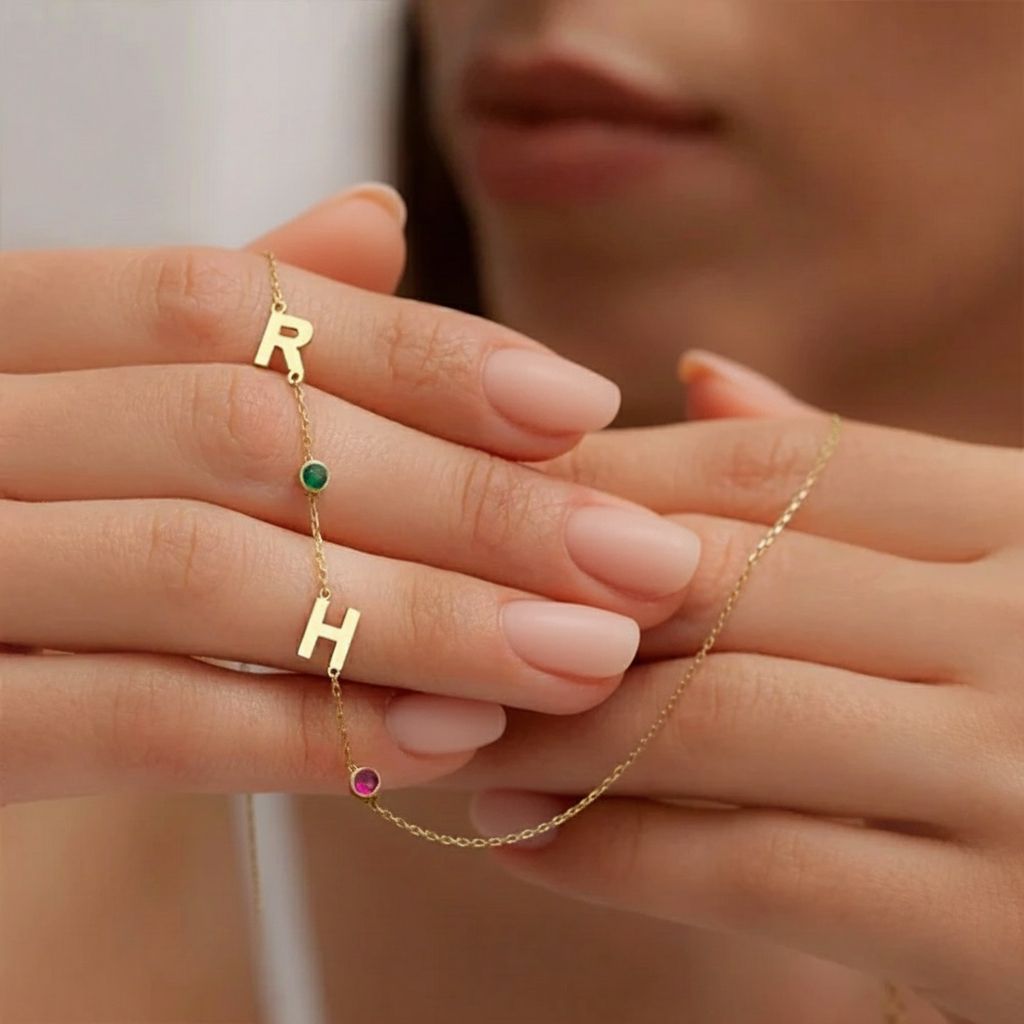 Birthstone Personalized Name Necklace