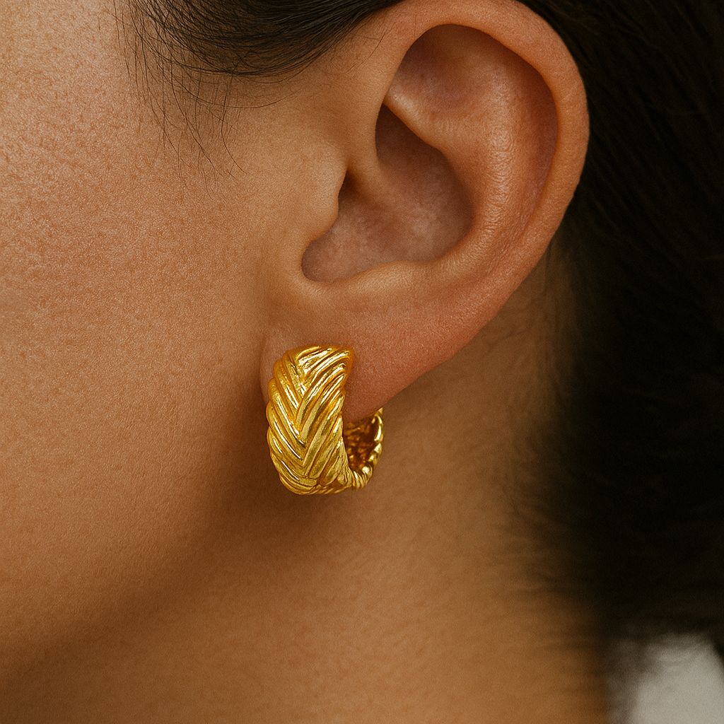 Pendientes de textura trenzada
