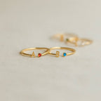 Custom Initial Ring with Birthstone