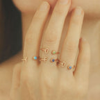 Custom Initial Ring with Birthstone