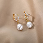 Teardrop & Pearl Earrings