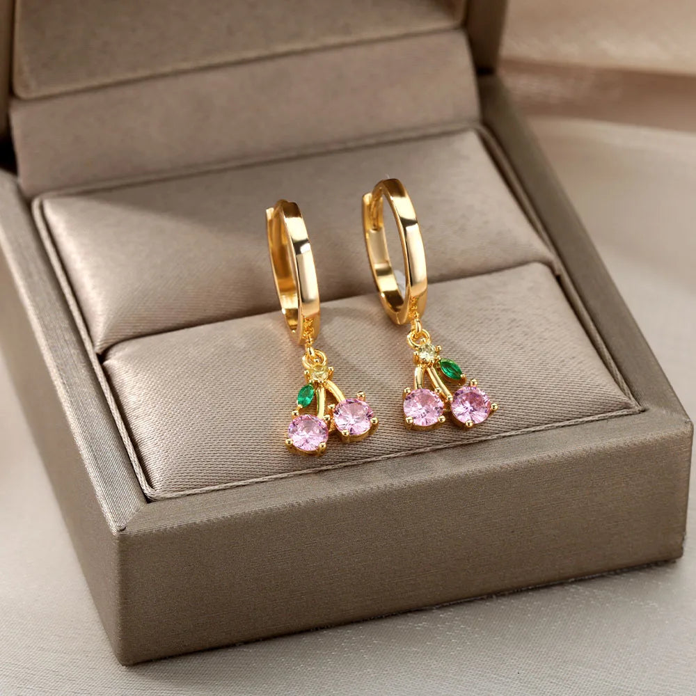 Crystal Cherry Earrings
