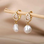 Teardrop & Pearl Earrings