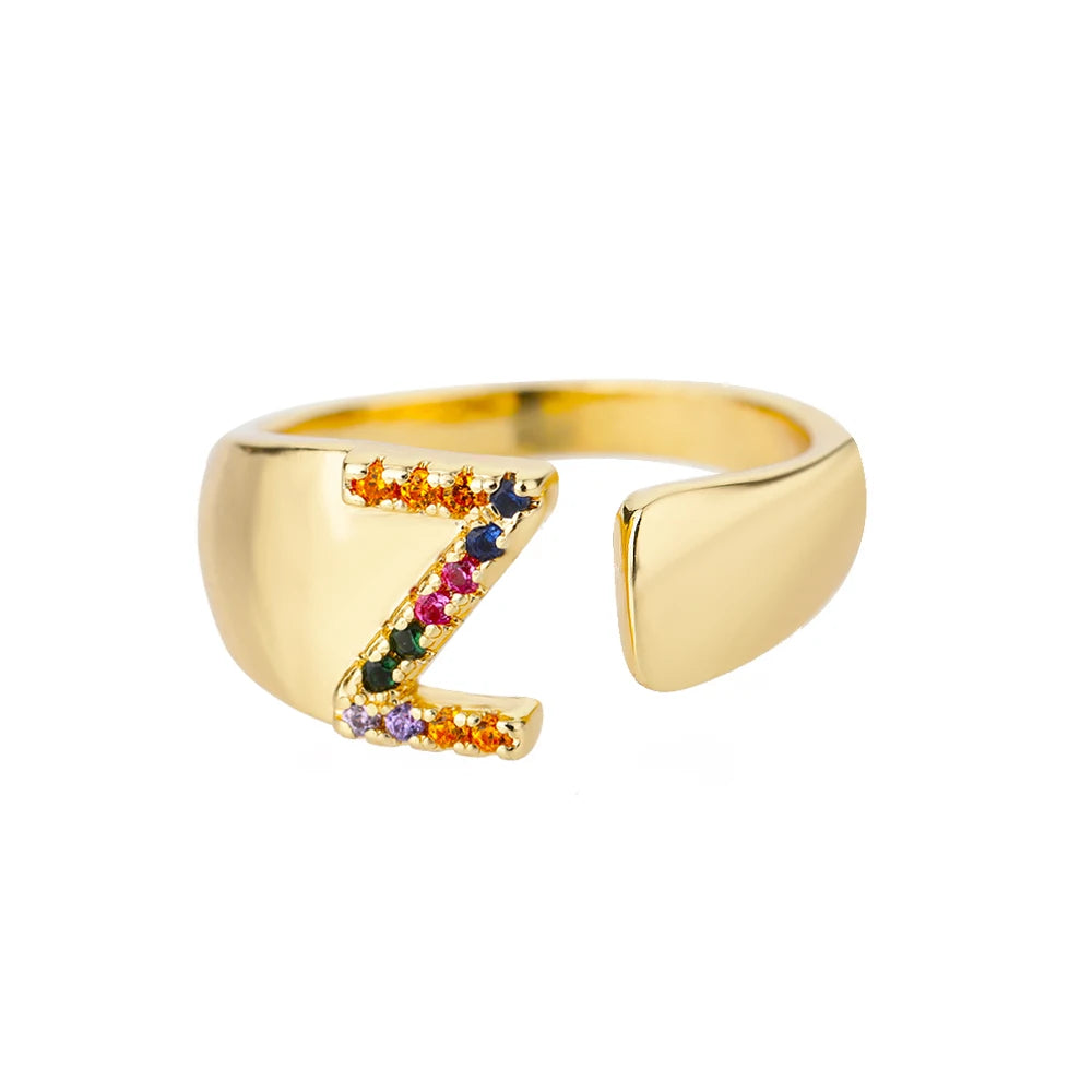 Personalized Rainbow Initial Ring
