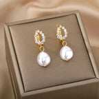 Teardrop & Pearl Earrings