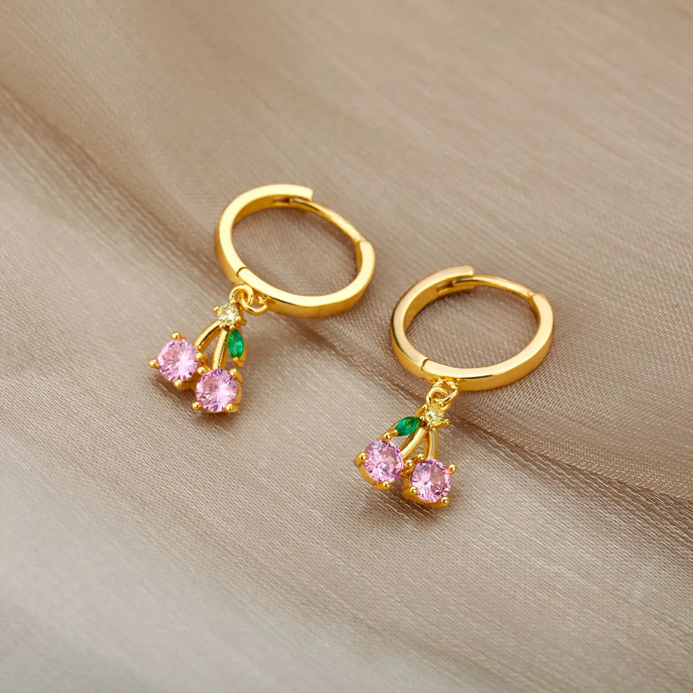 Crystal Cherry Earrings