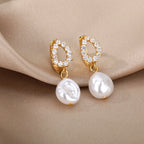 Teardrop & Pearl Earrings
