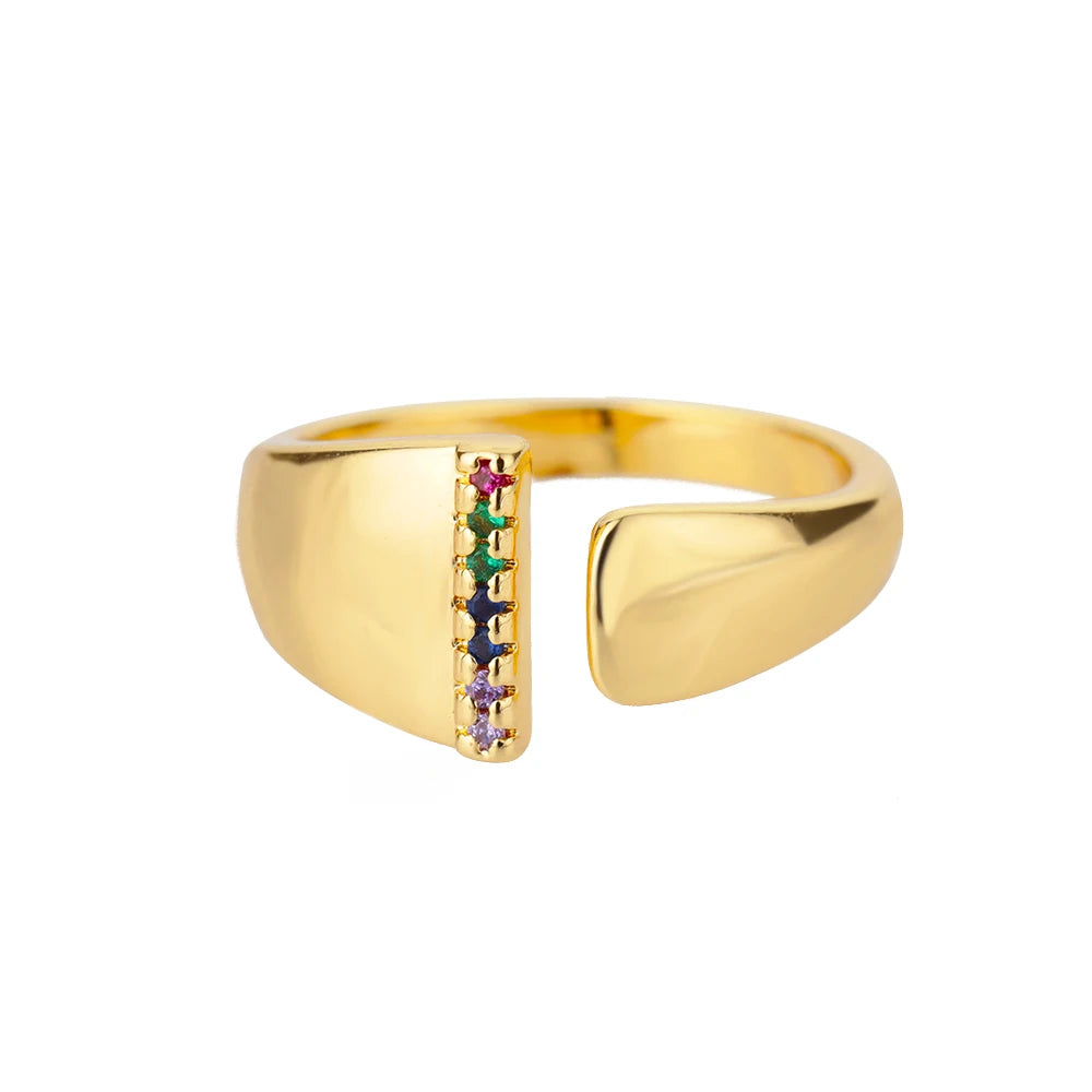 Personalized Rainbow Initial Ring