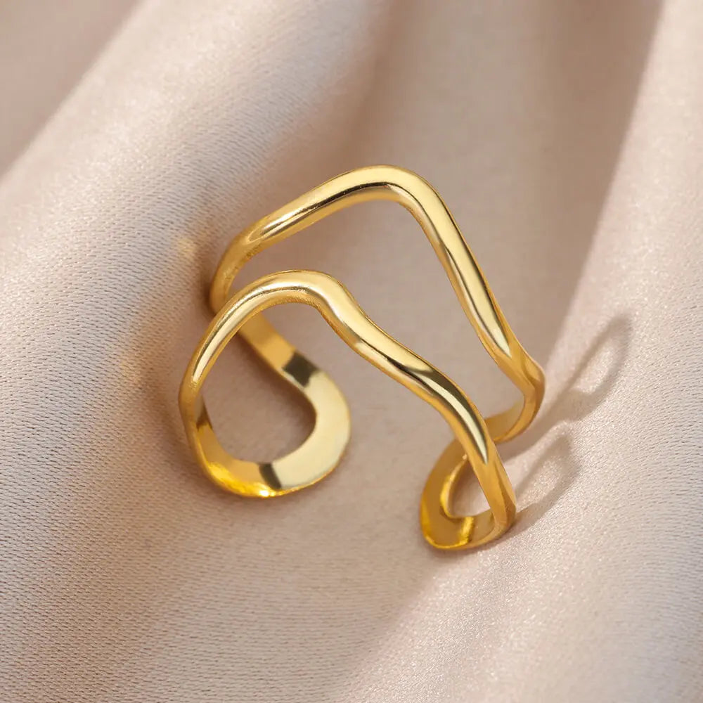 Gold Geometric Ring