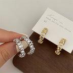 Sparkling X Cross Zircon Huggie Earrings