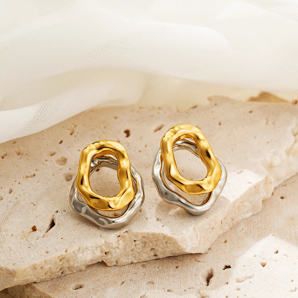 Two-Tone Sculptural Earrings