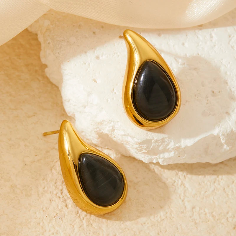 Teardrop Stone Earrings