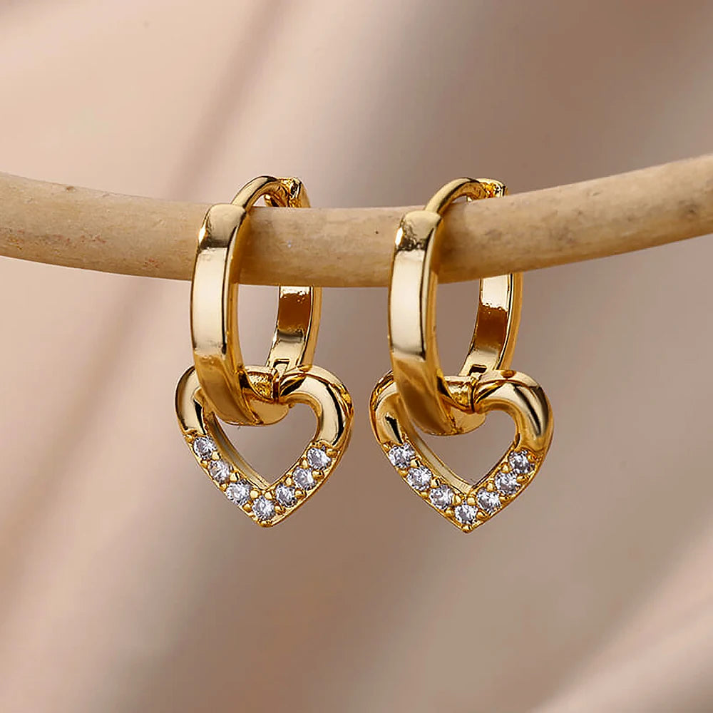 Crystal Heart Earrings