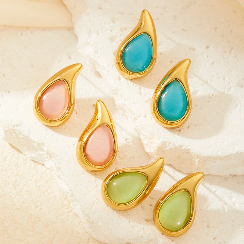 Teardrop Stone Earrings