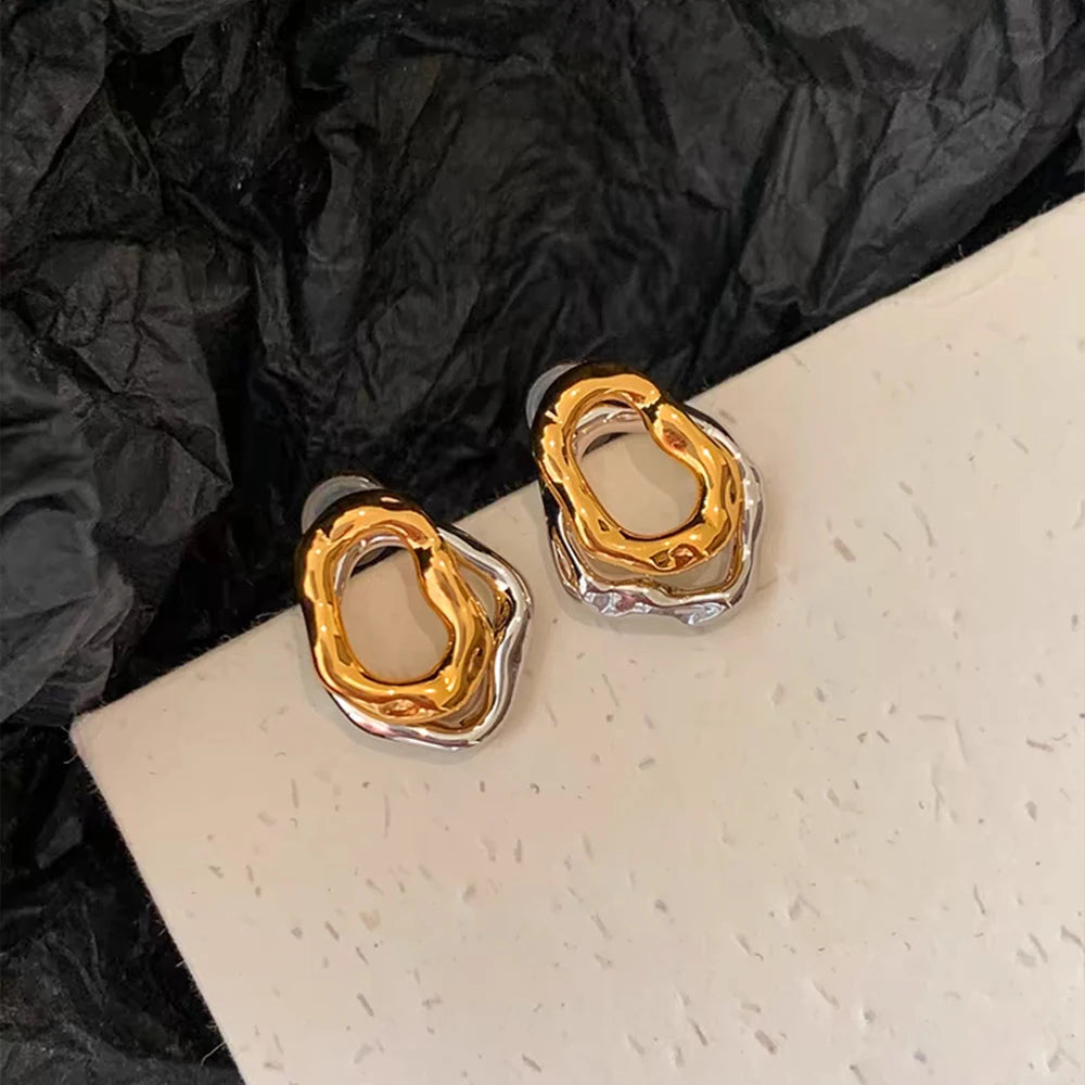 Two-Tone Sculptural Earrings