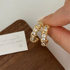 Sparkling X Cross Zircon Huggie Earrings