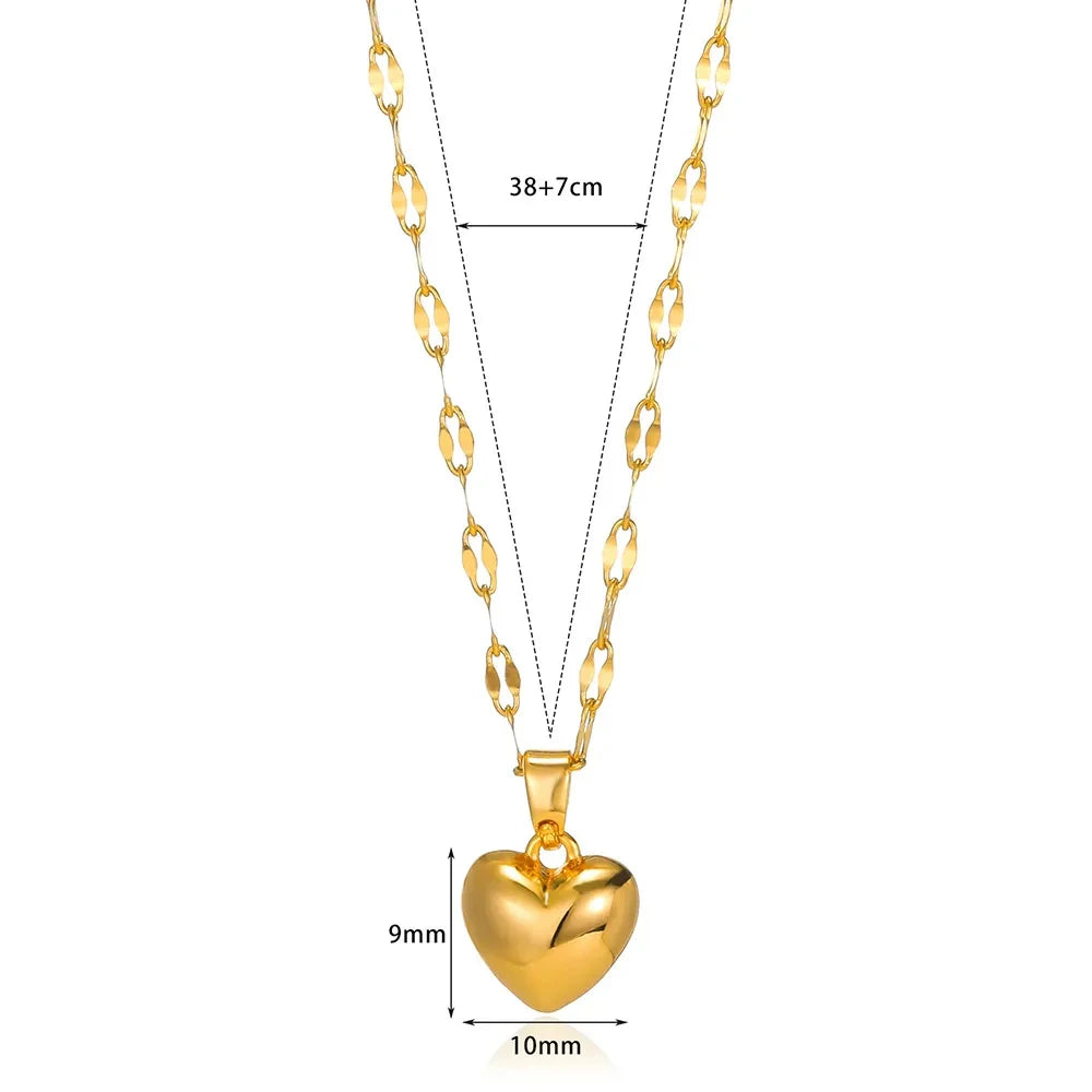 Puffy Heart Pendant Necklace