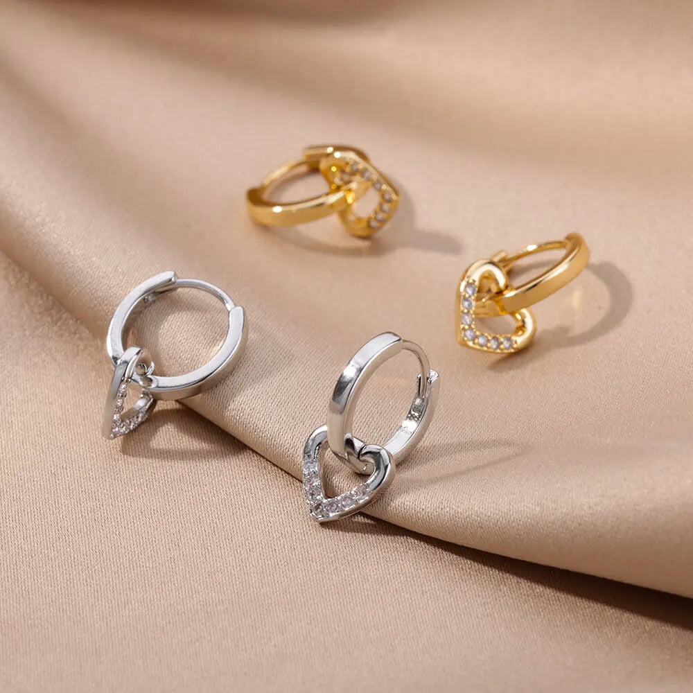 Crystal Heart Earrings