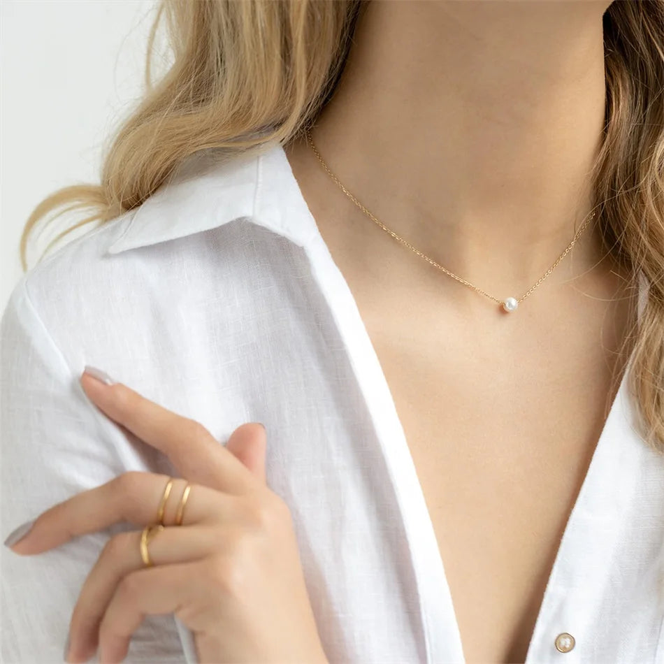 14K Gold Filled Pearl Choker