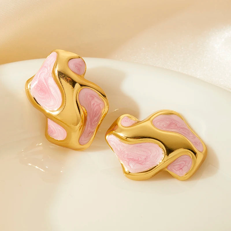 Abstract Enamel Earrings