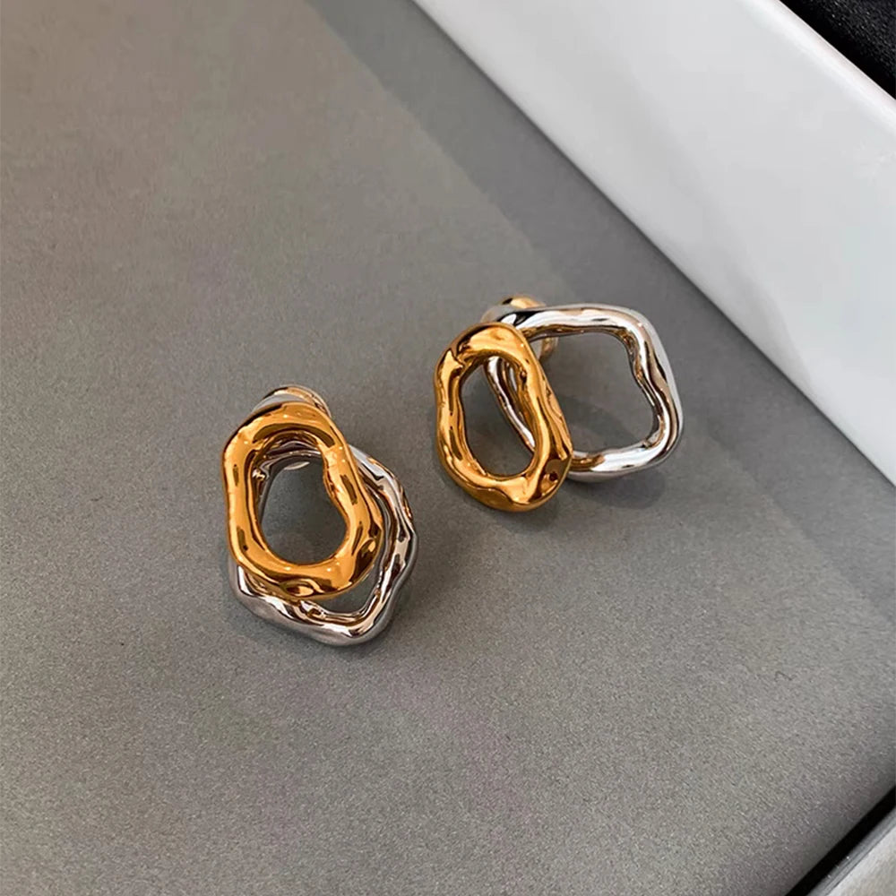 Two-Tone Sculptural Earrings