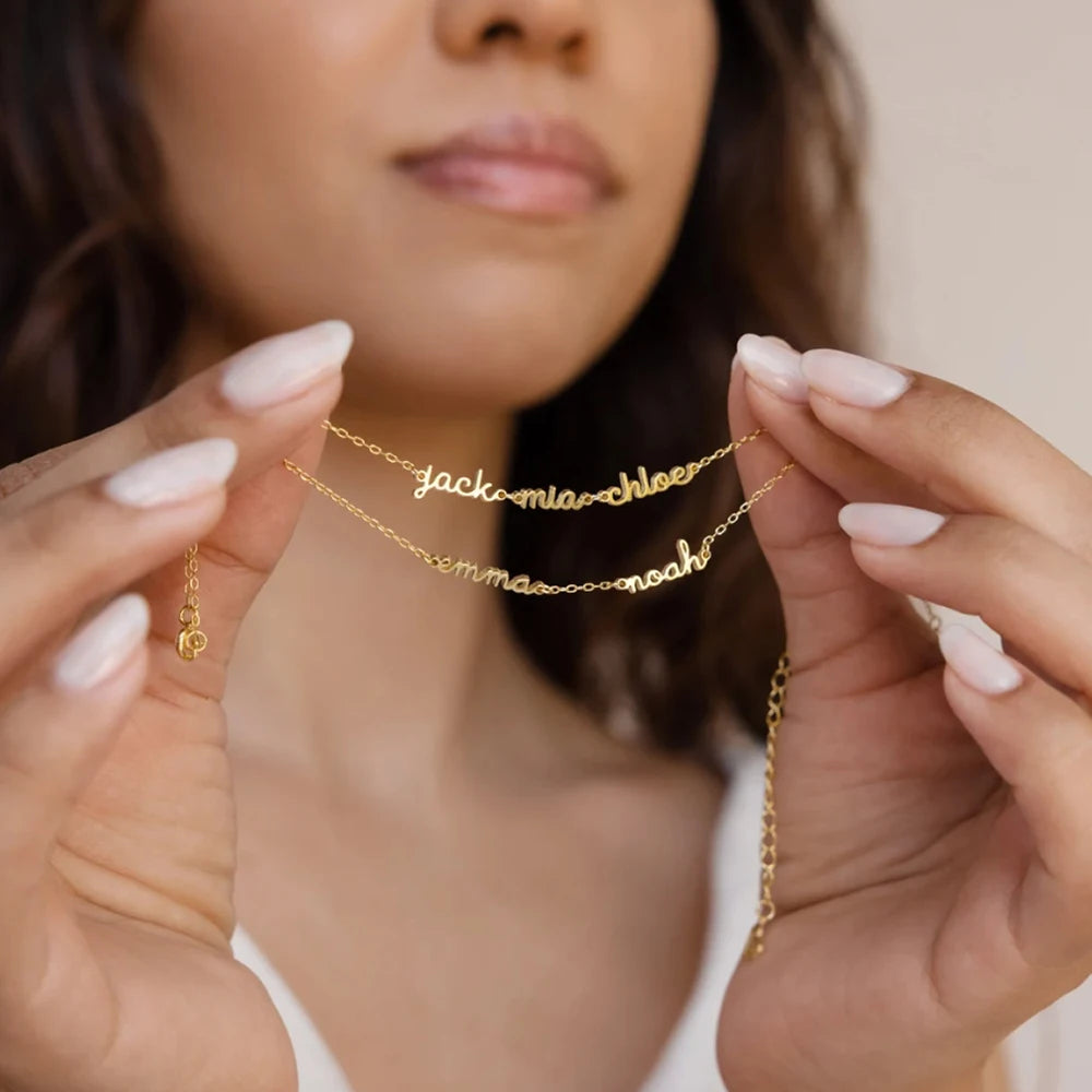 Minimalist Personalized Gold Script Bracelet