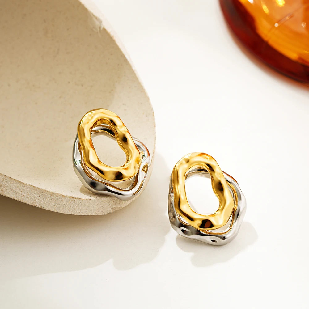 Two-Tone Sculptural Earrings