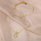 Oval Opal Pendant Necklace