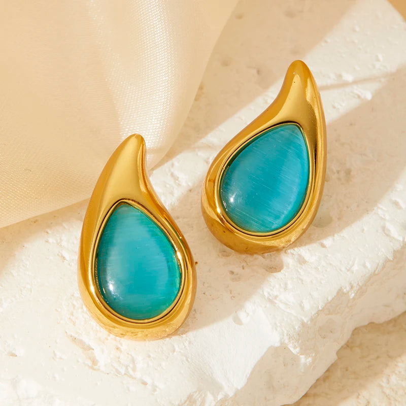 Teardrop Stone Earrings