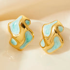 Abstract Enamel Earrings