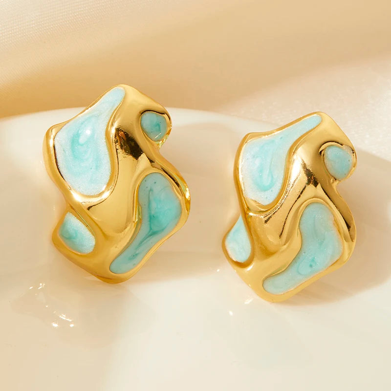 Abstract Enamel Earrings