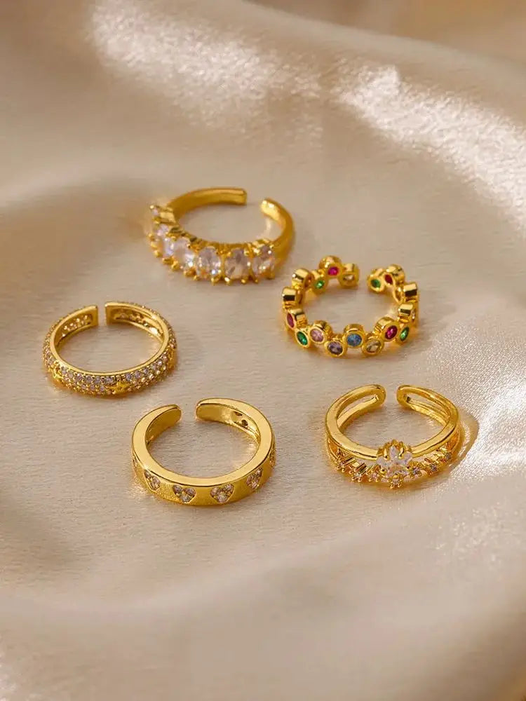 Gold Adjustable Geometric Ring
