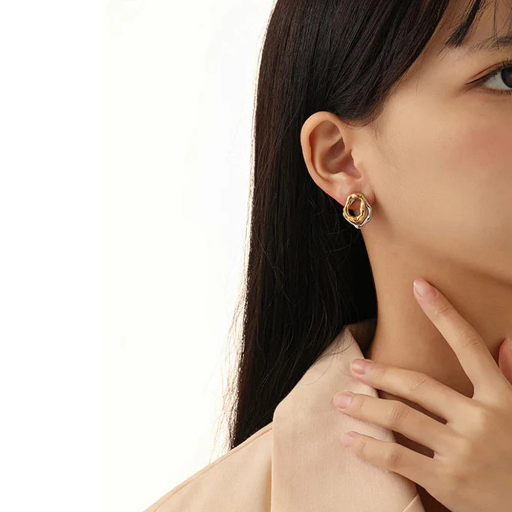 Two-Tone Sculptural Earrings
