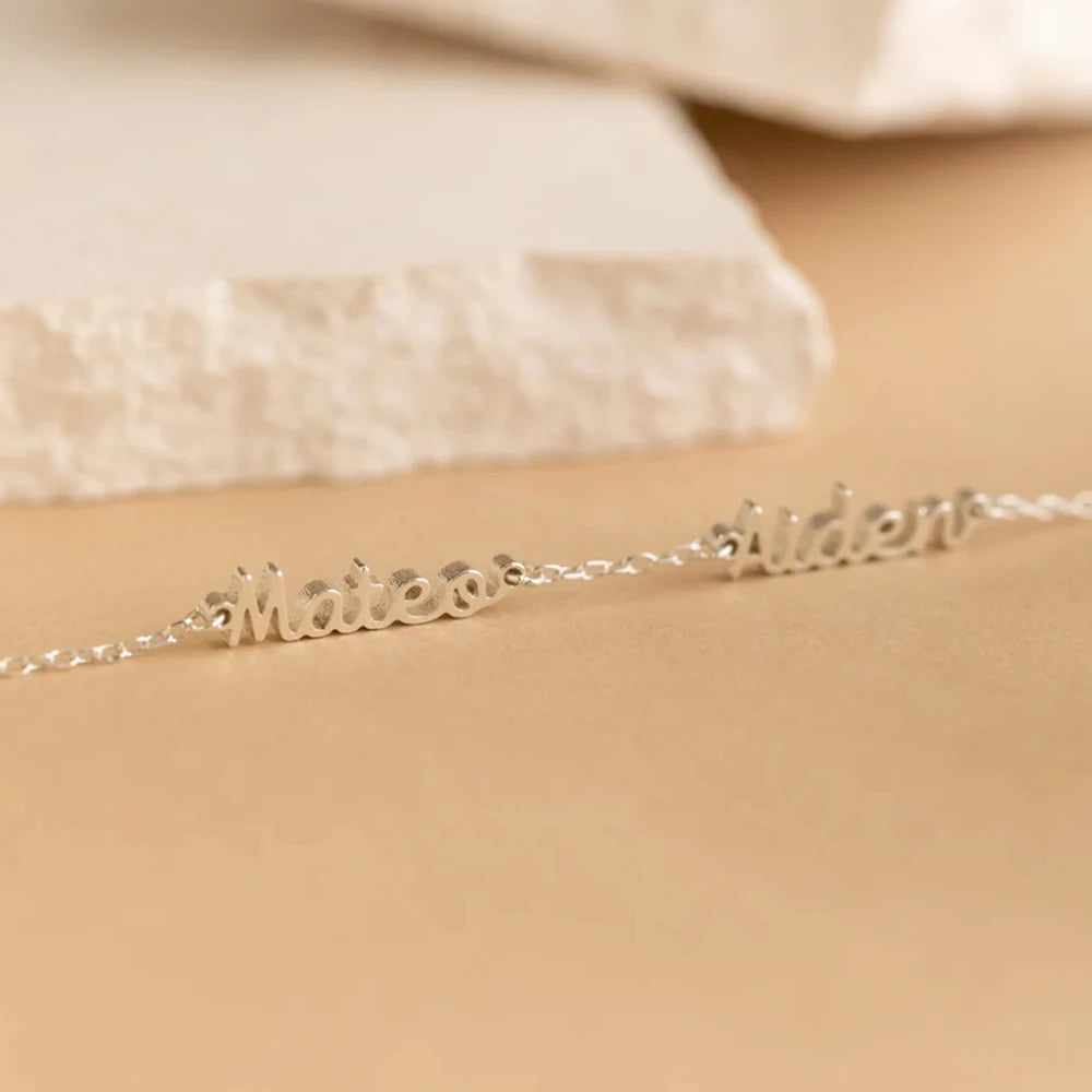 Minimalist Personalized Gold Script Bracelet