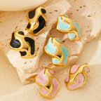 Abstract Enamel Earrings