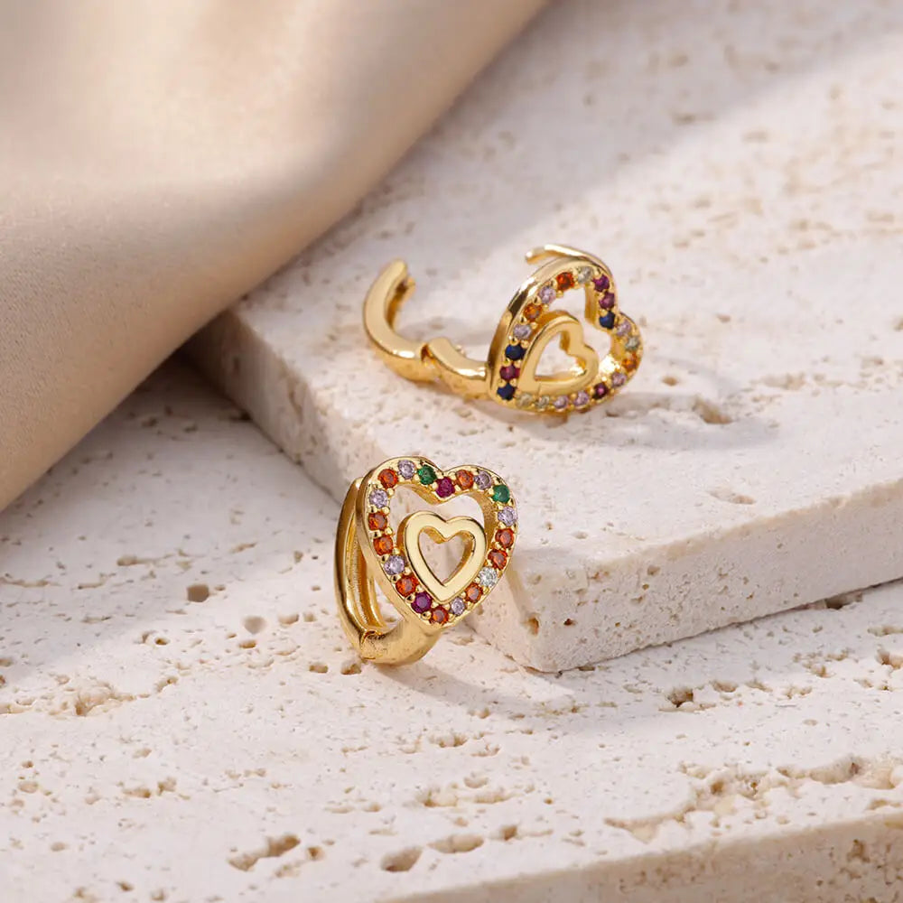Rainbow Heart Earrings