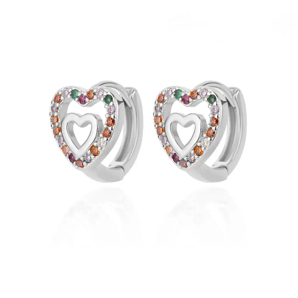 Pendientes de corazón arcoíris