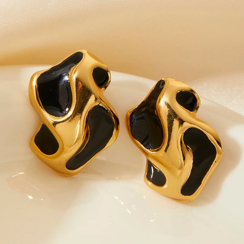 Abstract Enamel Earrings