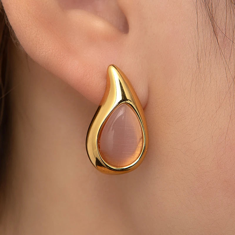 Teardrop Stone Earrings