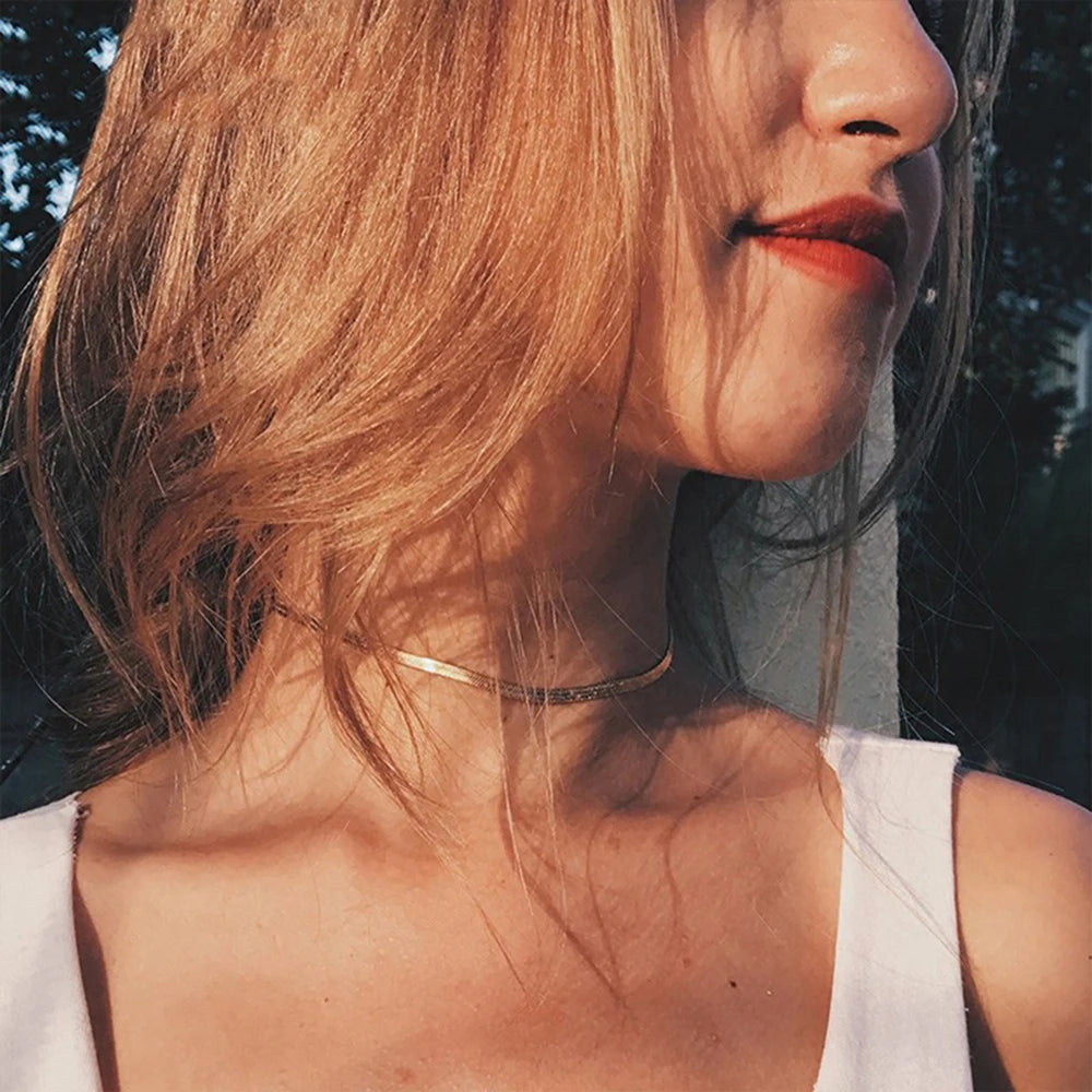 Herringbone Snake Chain Necklace