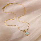 Oval Opal Pendant Necklace