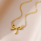 Petite Gold Bow Necklace